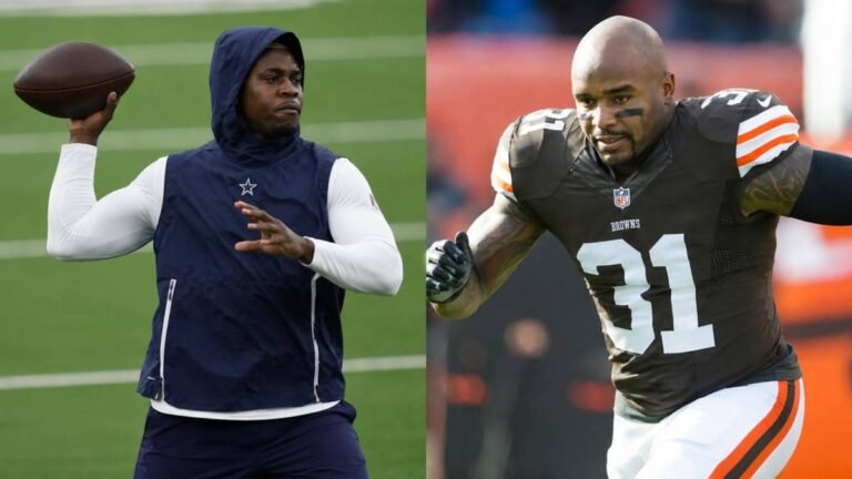 Former San Francisco 49ers safety Donte Whitner speaks seriously into a microphone during an episode of The Grit Code Podcast, addressing the death of his former teammate Aldon Smith.