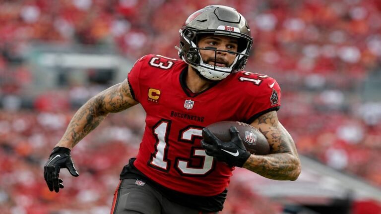 Tampa Bay Buccaneers skill players work through drills at 2026 training camp, highlighting the young talent and veterans tasked with carrying the offense after Mike Evans left for the 49ers.