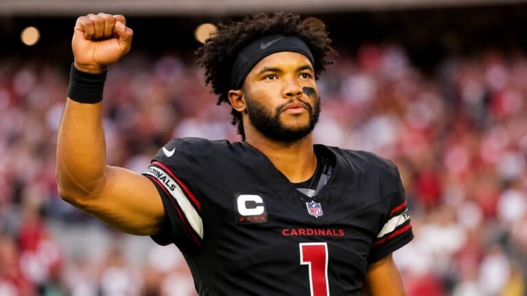 Minnesota Vikings quarterback Kyler Murray throws a pass during 2026 offseason practice in his purple number 1 jersey, showcasing the athleticism and arm strength that made him a top draft pick.